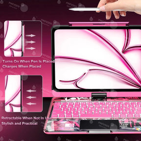 Funda Magic Keyboard 360° para iPad Pro 11 12.9 2018-2022 Pro 13 2024 | Cubierta Folio para iPad Air 5.ª, 4.ª, 6.ª, 7.ª generación 10.9" 10.ª, 11.ª generación